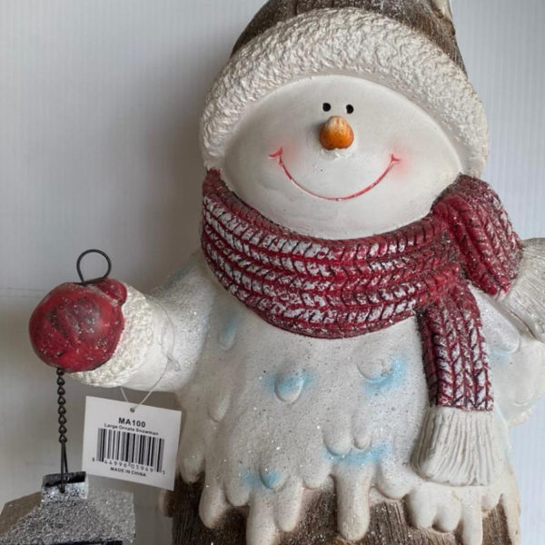 Large Snowman Figurine - Tea light holder.