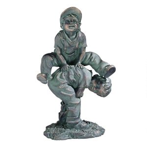 Leap Froggin Boys Garden Statue