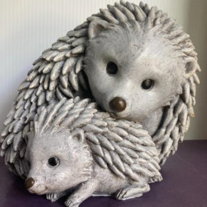 Hedgehog+Baby Garden Statue
