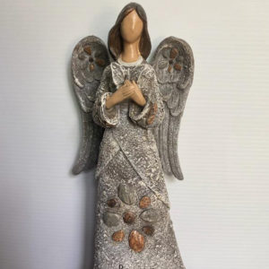 Pebble Garden Angel holding a Butterfly
