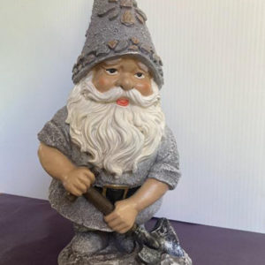 Pebble Garden Gnome w/ Shovel