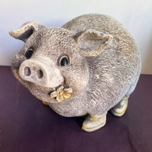 Pudgy Pal Pig in Rain boots Garden Statue