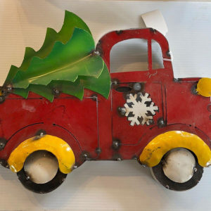Metal Truck With Christmas Tree Sign