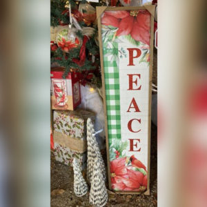 Wooden Holiday Sign Peace